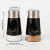 Royal Cuisine Salt and Pepper Shakers Stainless Steel and Glass Set| Elegant Stainless Steel Salt and Pepper Dispenser| Spices W/Collapsible Funnel