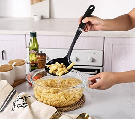 ROYAL CUISINE Kitchen Skimmer Spoon with Soft Grip Handle, Cooking Spoon Non-Stick Safe Nylon, Slotted Spoon for Kitchen Frying Food