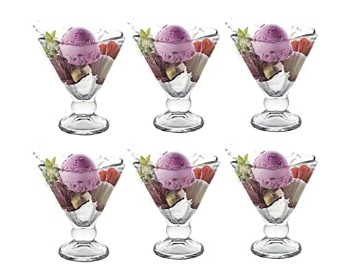 Royal Cuisine Cocktail Glasses Ice Cream Glass Bowl, Cocktail Bowls Floral Dessert Fruit Crystal– Appetizer Fruit Cocktail Pudding Glass Cups Set of 6