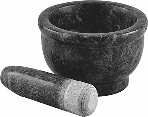 Royal Cuisine marble mortar and pestle set spice and herb crusher crushing, grinder and smasher 7 Inch