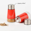 Royal Cuisine Salt and Pepper Shakers Stainless Steel and Glass Set| Elegant Stainless Steel Salt and Pepper Dispenser| Spices W/Collapsible Funnel