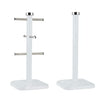 Set of 6 Cup Mug Tree Stand and Linear Kitchen roll/Paper Towels Holder Stainless Steel - Coffee Tea Cups Mugs draining Rack| Kitchen Storage Accessories (White, grey)
