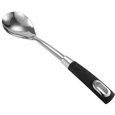 Stainless Steel Cooking Spoon with Soft Grip Handle