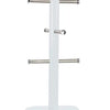 Set of 6 Cup Mug Tree Stand and Linear Kitchen roll/Paper Towels Holder Stainless Steel - Coffee Tea Cups Mugs draining Rack| Kitchen Storage Accessories (White, grey)