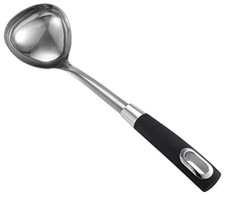 Stainless Steel Soup Ladle Spoon with Soft Grip Handle