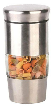 Royal Cuisine Glass Jar Canister Stainless Steel Nested Canister with Glass Window Airtight Lid Coffee Sugar Tea Storage Jars for Flour Pasta Cookies Spices Grains