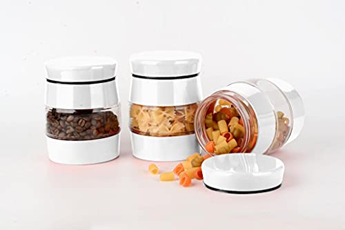 Glass Storage Jars Canister Set - White