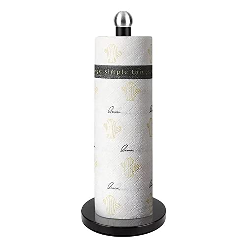 Freestanding Black Metal Tissue Roll and Paper Towel Holder