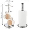 Kitchen Paper Towel Stand & 6 Cup Mug Tree Set - Silver