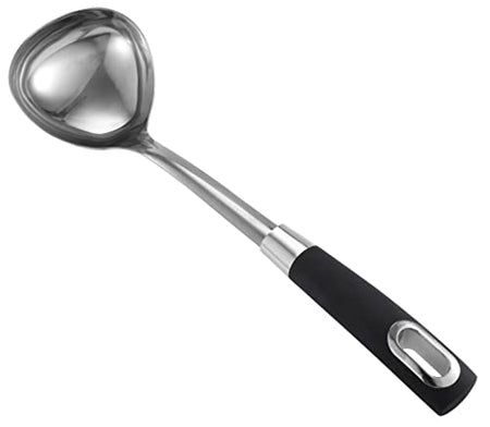 Stainless Steel Soup Ladle Spoon with Soft Grip Handle