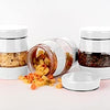 3 pcs Glass Storage Jars Canister Set - White