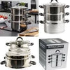 20cm 3-Tier Stainless Steel Steamer