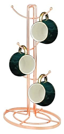 Accents Kitchen Roll Holder and Mug Tree Set - Rose