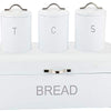 Tea Coffee Sugar and Bread Bin Set - White
