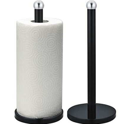 Freestanding Black Metal Tissue Roll and Paper Towel Holder