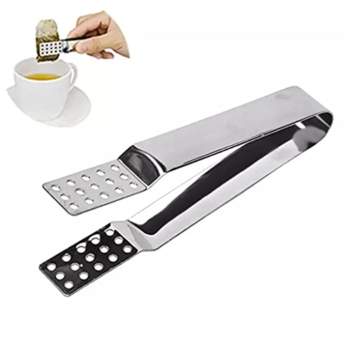 Tea Bag Squeezer, Stainless Steel Tea Bag Holder Tea Bag Tongs Tea Bag Spoon Tea Bag Strainer Clip for Gripping Ice Cubes Tea Bags for Loose Tea Loose Leaf Gripping Ice Cubes (14.5cm)