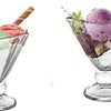 Floral Glass Dessert Bowls - Set of 3