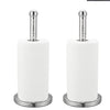Freestanding Silver Metal Tissue Roll and Paper Towel Holder