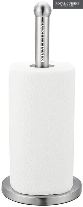 Freestanding Silver Metal Tissue Roll and Paper Towel Holder