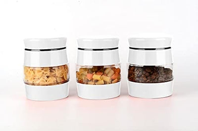 3 pcs Glass Storage Jars Canister Set - White