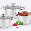 Royal Cuisine Stainless Steel 18cm 20cm 22cm Set of 3 Stockpot with Glass Lid