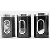 Stainless Steel Round Canister Set Of 3 Clear Window and Multi Food Storage Jars