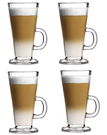 Latte Glasses Coffee Cups Set of 4 ( 270ml)