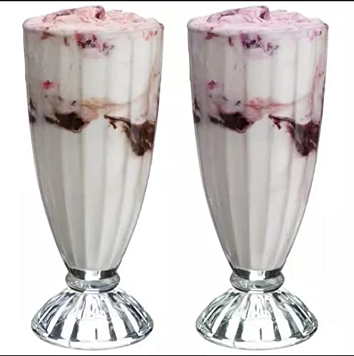 Set of 2 Premium 360ml Milkshake Glasses | Milkshake Glassware