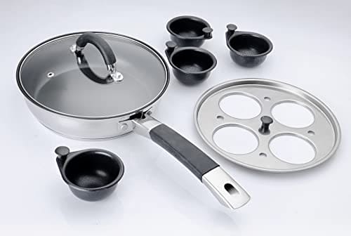 20cm Stainless Steel Egg Poacher Pan and Lid