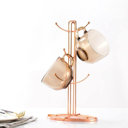 Accents Kitchen Roll Holder and Mug Tree Set - Rose
