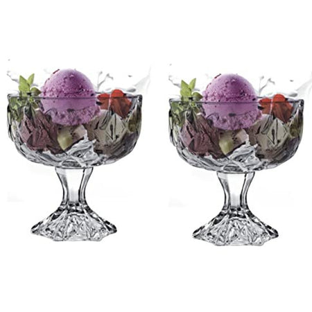 Crystal Glass Dessert Bowls - Set of 4