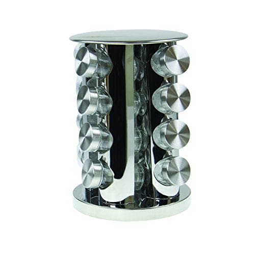 Revolving Spice Rack Herb Holder Storage Stand With 16 Glass Jars