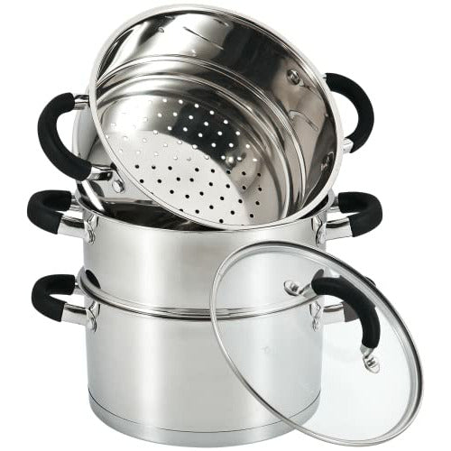 22cm 3-Tier Stainless Steel Steamer