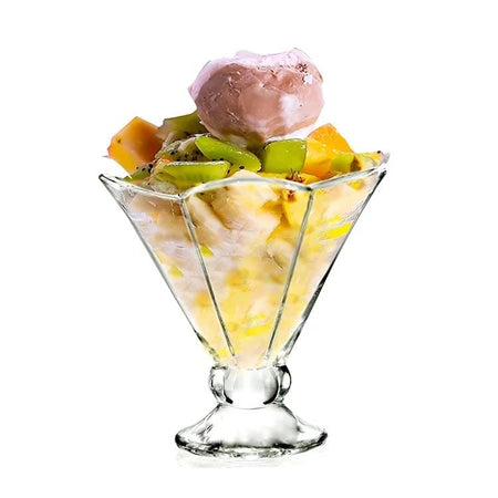Floral Glass Dessert Bowls - Set of 3