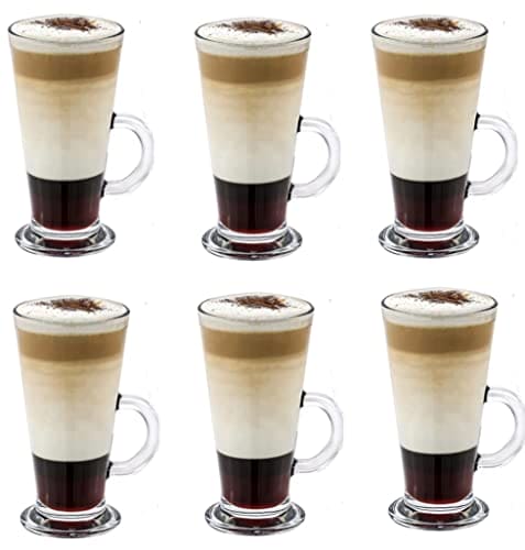 Latte Glasses Coffee Cups Set of 6 ( 270ml)