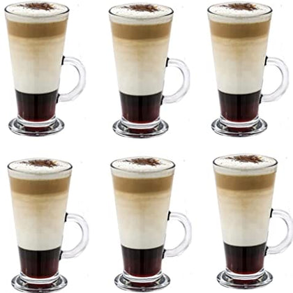 Latte Glasses Coffee Cups Set of 6 ( 270ml)