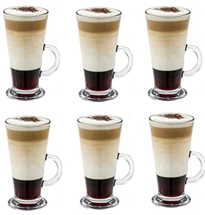 Latte Glasses Coffee Cups Set of 6 ( 270ml)