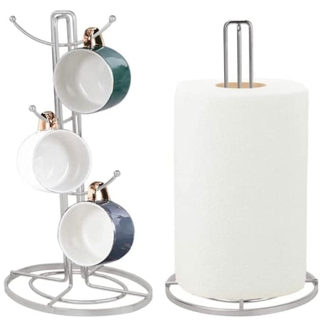 Accents Kitchen Roll Holder and Mug Tree Set - Rose