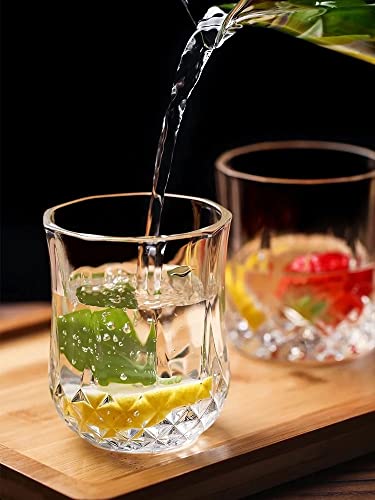 Set of 6 Medium Glasses 320Ml - Diamond design, Dish washer safe.