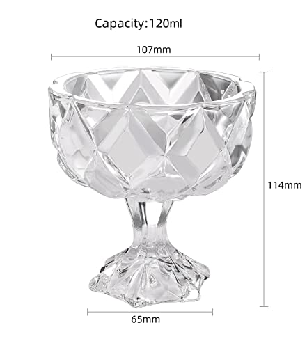 Crystal Glass Dessert Bowls - Set of 6