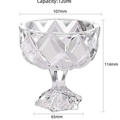 Crystal Glass Dessert Bowls - Set of 6