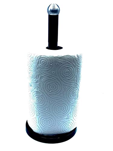 Freestanding Black Metal Tissue Roll and Paper Towel Holder