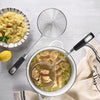 Royal Cuisine Stainless Steel Wire Spider Skimmer fine mesh Spiral Strainer for Chicken/Pasta Heat Resistant Handle Kitchen Cooking Utensils
