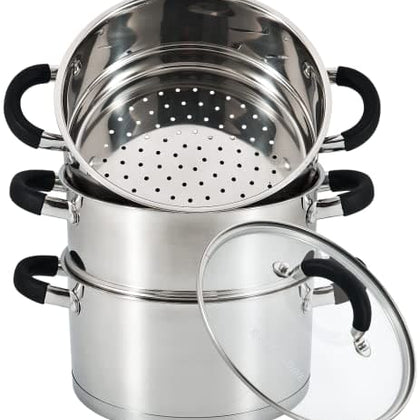 20cm 3-Tier Stainless Steel Steamer