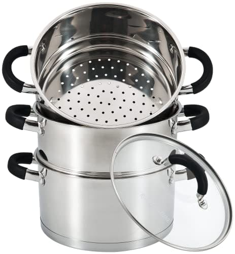 20cm 3-Tier Stainless Steel Steamer