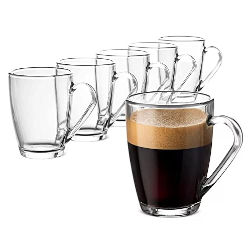 Set of 6 Tea Coffee Cups Glasses 295ml Dishwasher Freezer Microwave Safe (Set of 6)