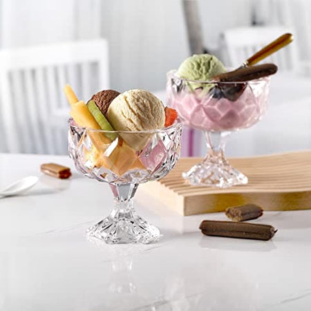 Crystal Glass Dessert Bowls - Set of 6