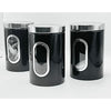 Stainless Steel Round Canister Set Of 3 Clear Window and Multi Food Storage Jars