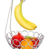 Fruit Basket with Banana Hanger/Hook Silver