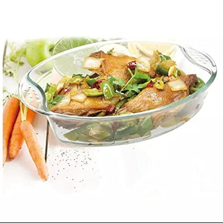 Oval glass oven dish with handles (3.8L)